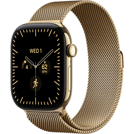 Apple Watch 12 46mm Radiant Gold Titanium / Milanese Loop
